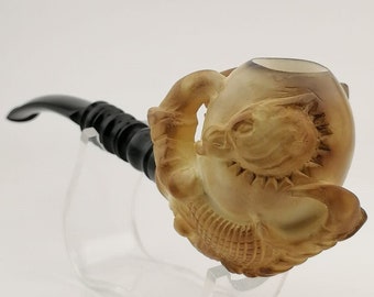 Dragon Egg Claw Meerschaum Pipe,Block Meerschaum Pipe,Unique Meerschaum Pipes,With Case