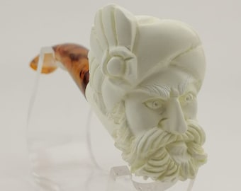 Sultan King Meerschaum  Pipe,Block Meerschaum Pipe,Unique Meerschaum Pipes,With Case