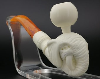 Elephant Meerschaum Pipe,Block Meerschaum,Unique Meerschaum Pipes,With Case