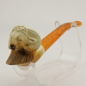 Ram Aries Meerschaum Pipe,Block Meerschaum,Unique Meerschaum Pipes,With Case