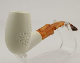 Classic Embroidered Meerschaum Pipe,Block Meerschaum Pipe,Unique Meerschaum Pipes,With Case