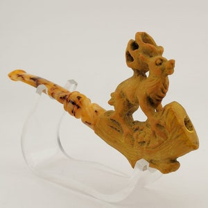 Reindeer Meerschaum Cigarette Holder,Block Meerschaum,Unique Meerschaum Pipes,With Case