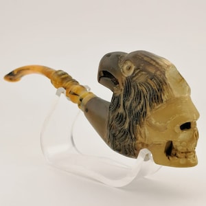 Pipa in schiuma di mare con teschio Eagle, blocco di schiuma di mare, tubi di schiuma di mare unici, con custodia