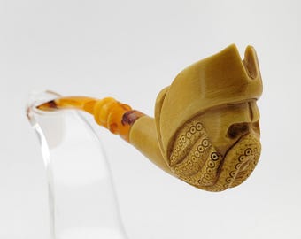 Davy Jones Meerschaum Pipe,Block Meerschaum,Unique Meerschaum Pipes,With Case