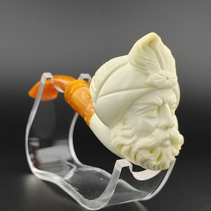 King Sultan Meerschaum  Pipe,Block Meerschaum Pipe,Unique Meerschaum Pipes,With Case