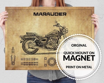 Steel Poster - Suzuki - Motorcycle - Magnet Mounted full Metal Poster - Motorbike - Ride - Marauder - Bandit - Intruder - V-Strom - Gladius