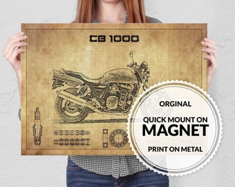 Steel Poster Honda Motorcycle - Magnet Mounted full Metal Poster - CB - CBR - CBF