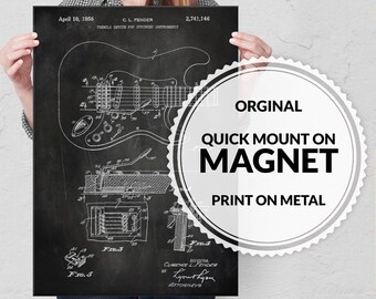 Steel Poster - Patent - Chalkboard - Blackboard - Magnet Mounted full Metal Poster - Wall art - Birthday gift - Instruments - Sport - Gaming