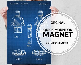 Steel Poster - Patent - Blueprint - Magnet Mounted full Metal Poster - Wall art - Birthday gift - Instruments - Sport - Gaming