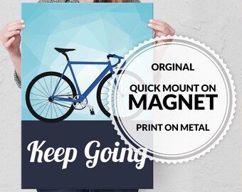 Steel Poster - Bicycle - Ride - Magnet Mounted full Metal Poster - Bike - Travel