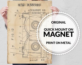 Steel Poster - Patent - Old paper - Vintage - Magnet Mounted full Metal Poster - Wall art - Birthday gift - Instruments - Sport - Gaming