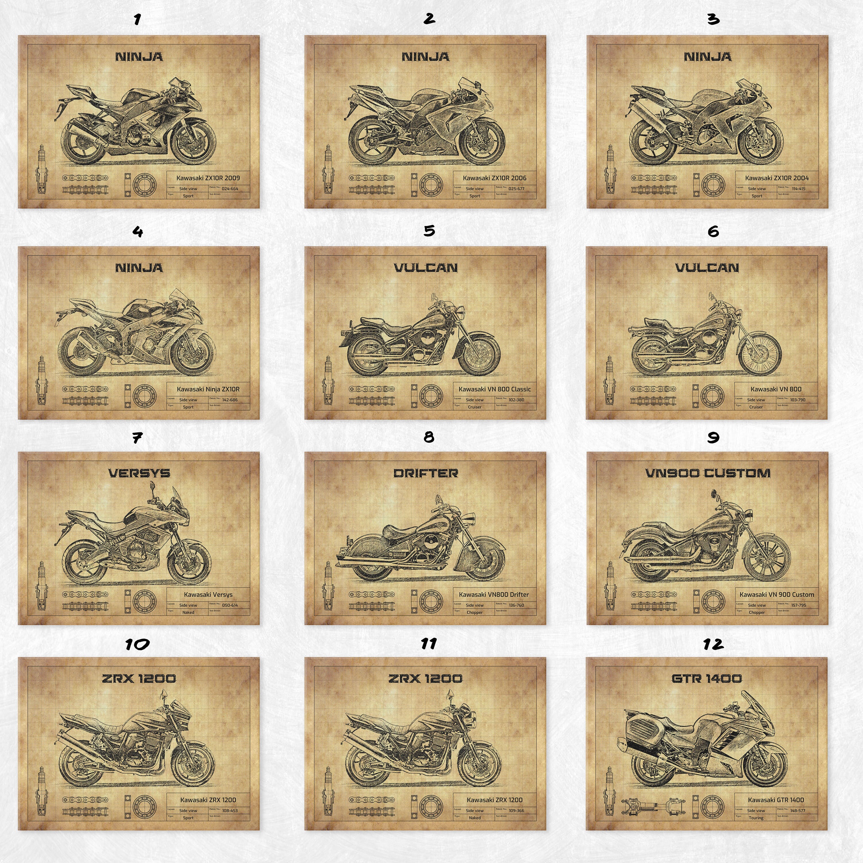 Steel Poster - Kawasaki - Junak - KTM - Motorcycle - Magnet