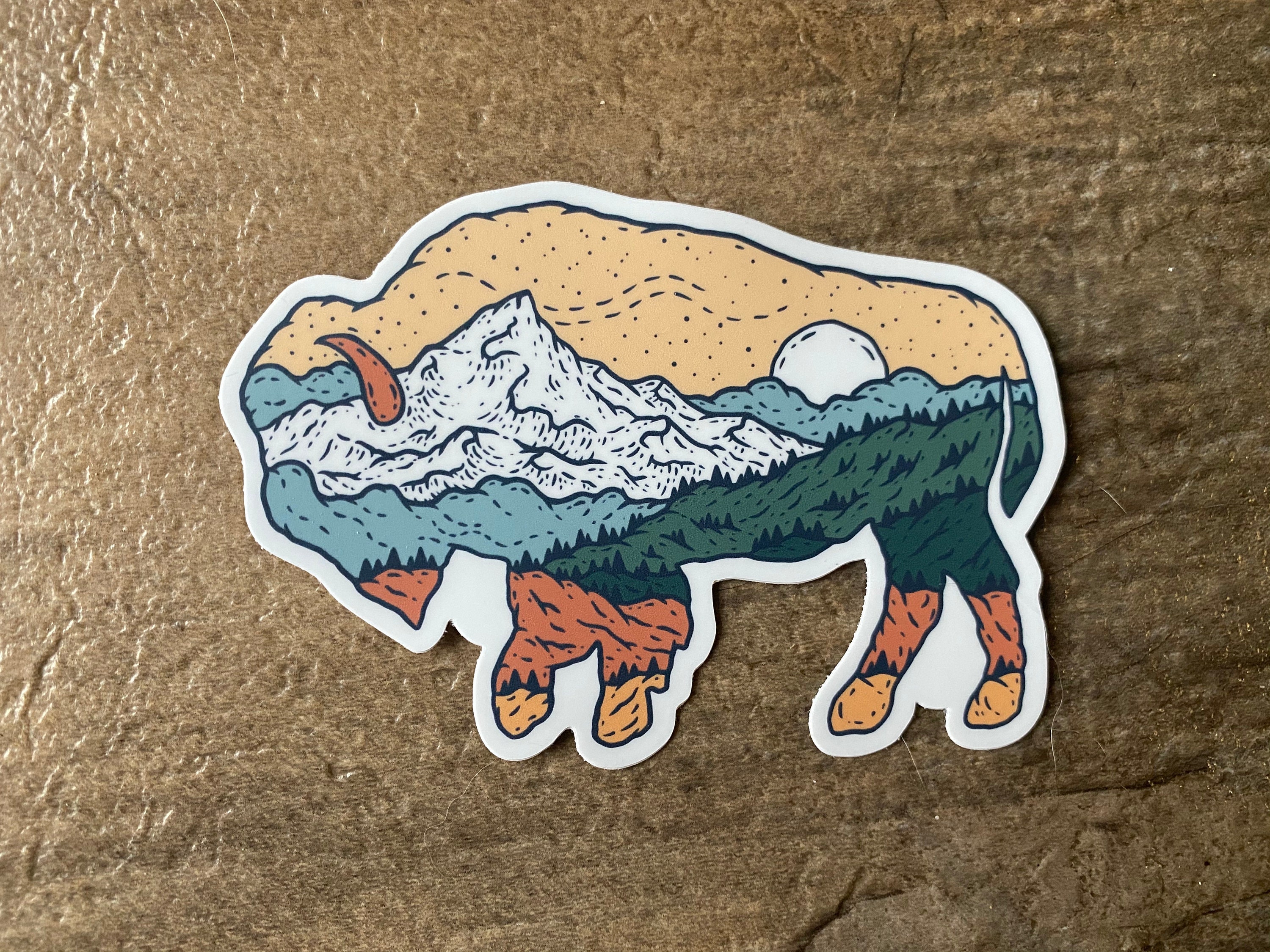 Pacific Northwest Bison Sticker Etsy