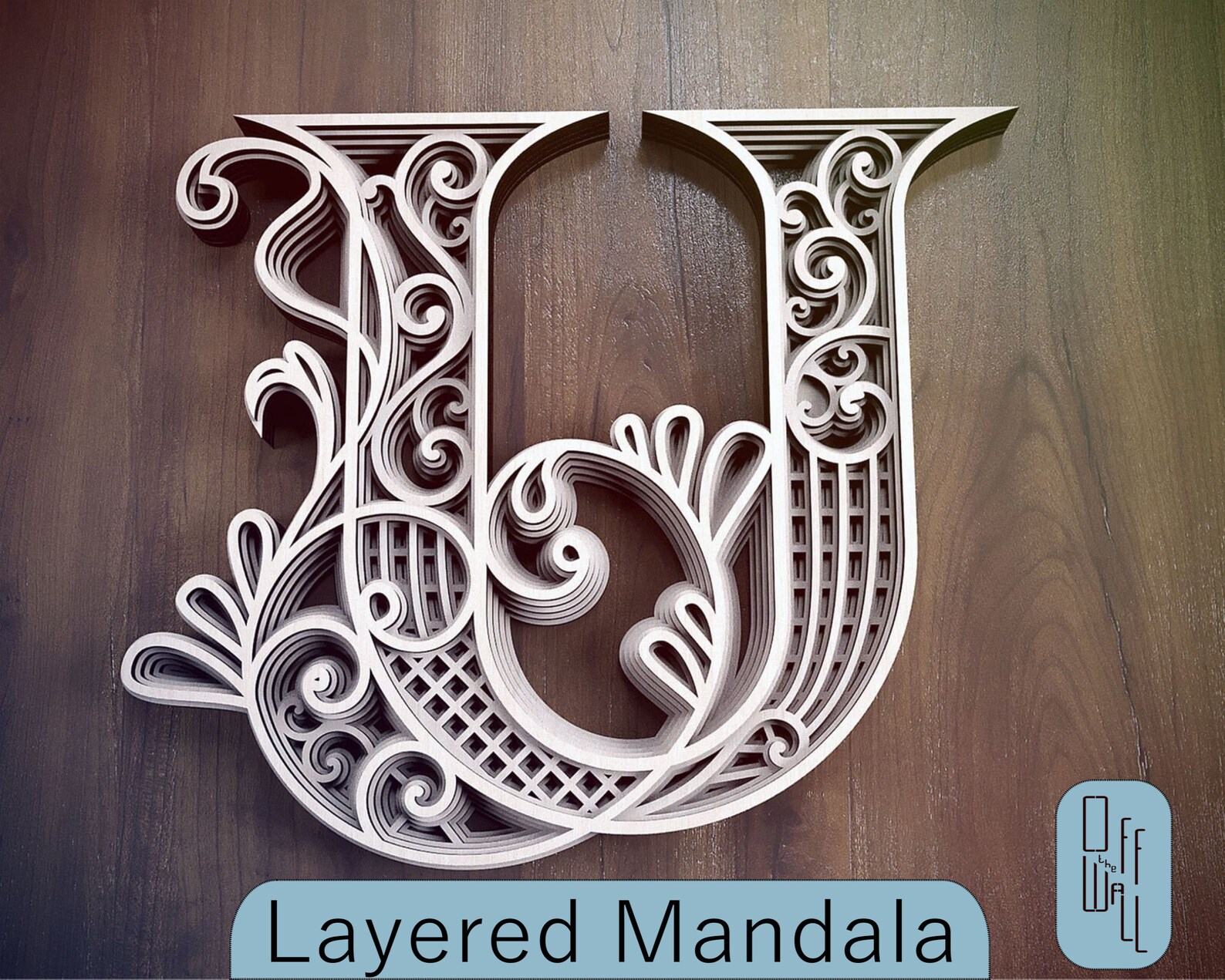 Layered Lettering Label Layered Letter U, Laser Cut Letter, Wall Art Multilayer Letter, Numbers ...
