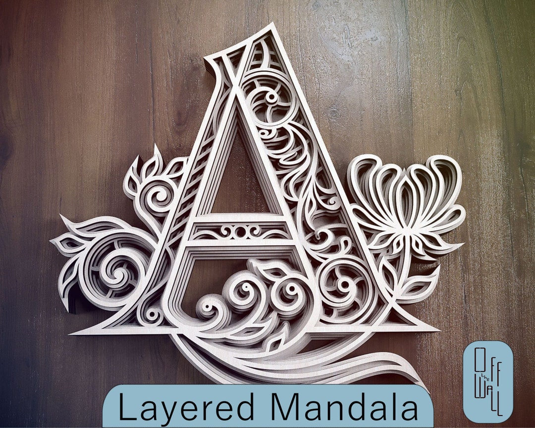 Layered Letter A, Laser Cut Letter, Wall Art Multilayer Letter, Numbers