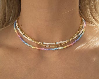 Mix & Match: Boho Surfer Strand Perlenchoker aus Rocailles Perlen