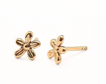 18K Gold Plated Flower Earrings: Sterling Silver Floral Jewelry