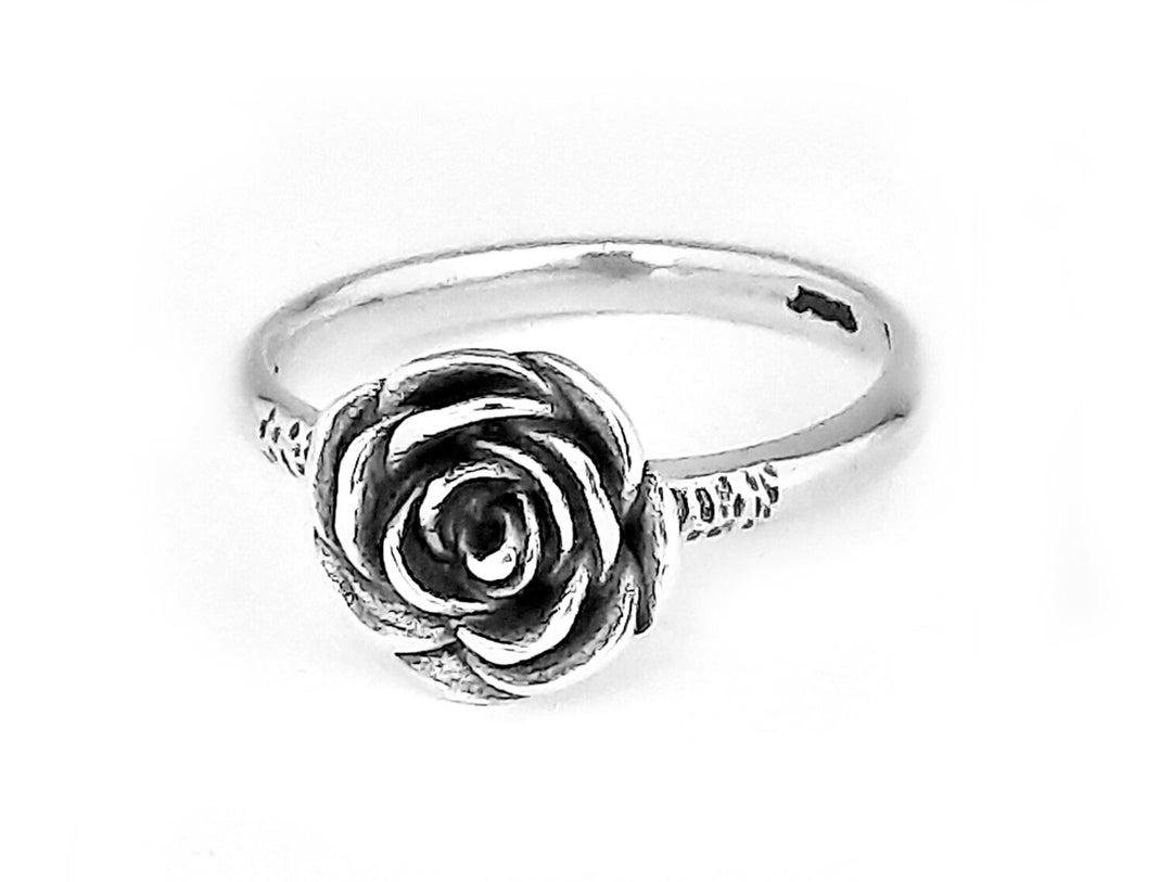 925 Sterling Silver Rose Rings for Women, Art Nouveau Ring, Nature