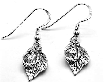 Argent sterling 925, Boucles d'oreilles dormeuses, Boucles d'oreilles feuille, Boucles d'oreilles nature, Cadeau d'amitié, Femme, Cadeau romantique.