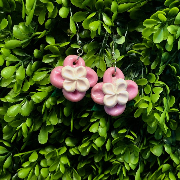 Pink Bubble Flower Earrings