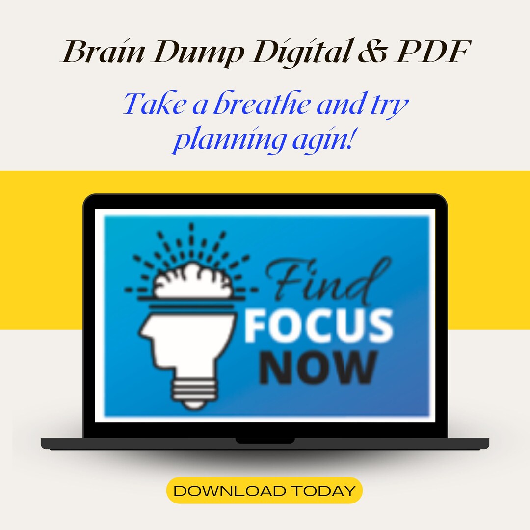 Brain Dump Excel Template | Printable Brain Dump | Editable Spreadsheet ...