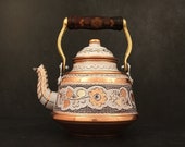 Stovetop Kettle, Solid Heavy Copper Kettle Teapot, Engraved Copper Tea Kettle