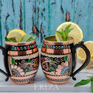 Black Engraved Copper Moscow Mule Mug, Tin-Lined 550 ml image 9