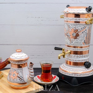 Turkish Copper Electric Samovar Tea Maker