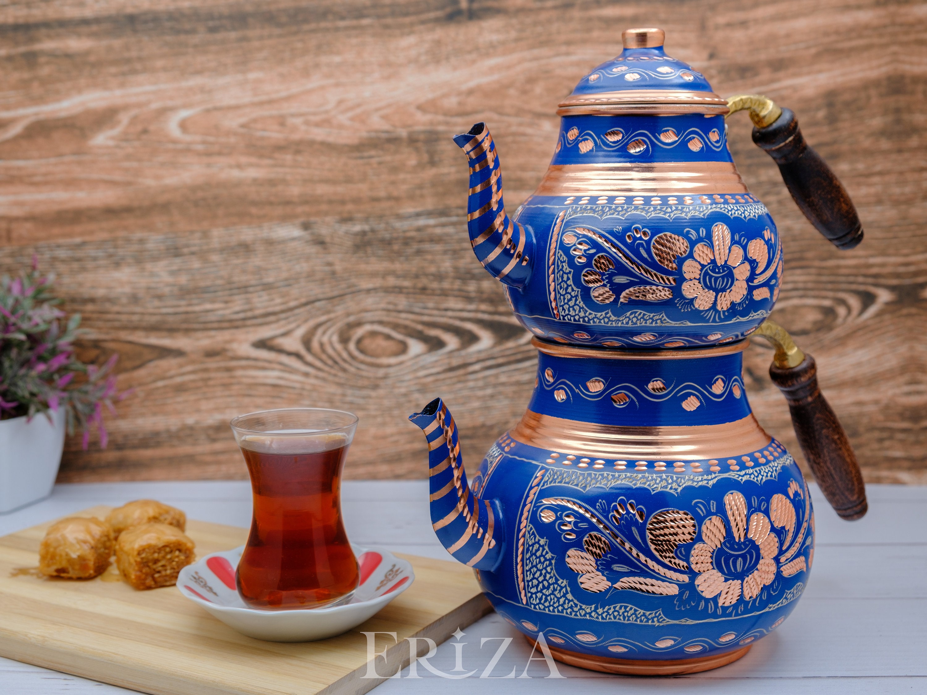 Turkish Double Copper Teapot 2850 Ml - Etsy