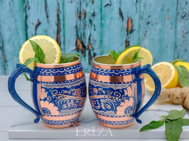 Black Engraved Copper Moscow Mule Mug, Tin-Lined 550 ml image 13