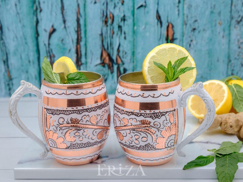 Black Engraved Copper Moscow Mule Mug, Tin-Lined 550 ml image 10