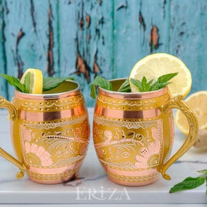 Black Engraved Copper Moscow Mule Mug, Tin-Lined 550 ml image 12