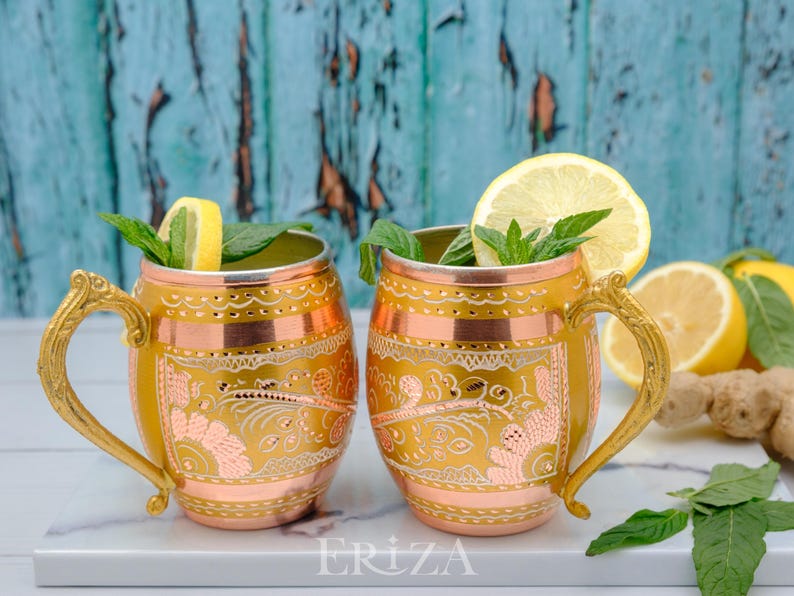 Black Engraved Copper Moscow Mule Mug, Tin-Lined 550 ml image 12