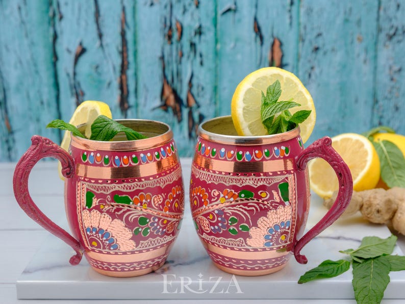 Black Engraved Copper Moscow Mule Mug, Tin-Lined 550 ml image 11
