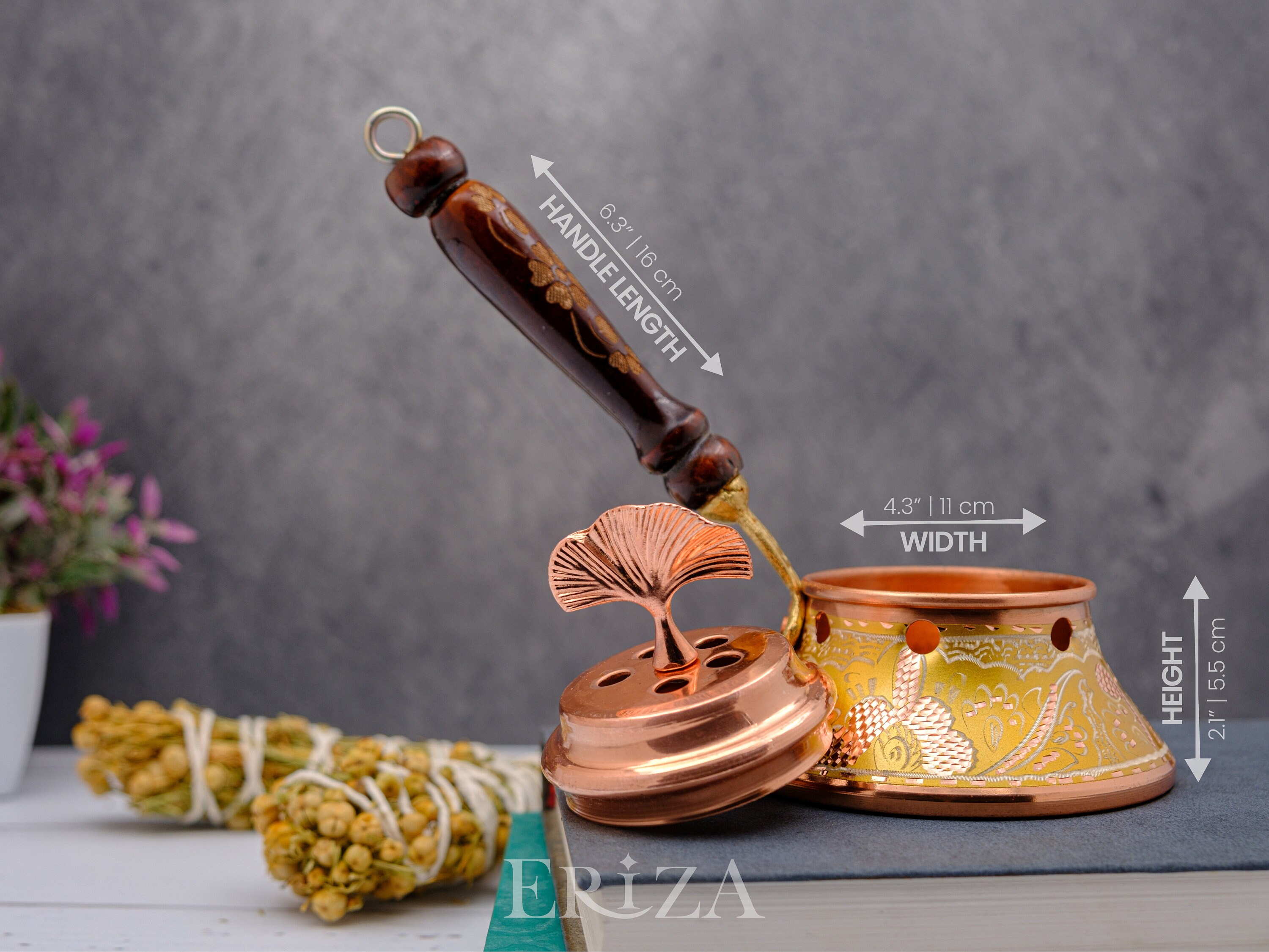 Engraved Copper Incense Holder - Etsy