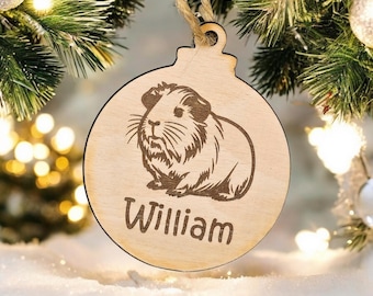 Guinea Pig Pet Bauble Gift – Personalised Pet Memorial Ornament – Christmas Tree Decoration 2025