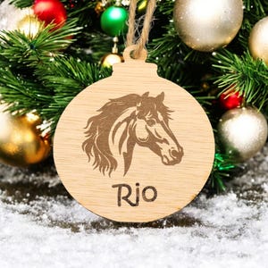 Personalised Name Pet Horse Pony Bauble  - pet loss bereavement memorial - Christmas Stocking Filler Gift 2025