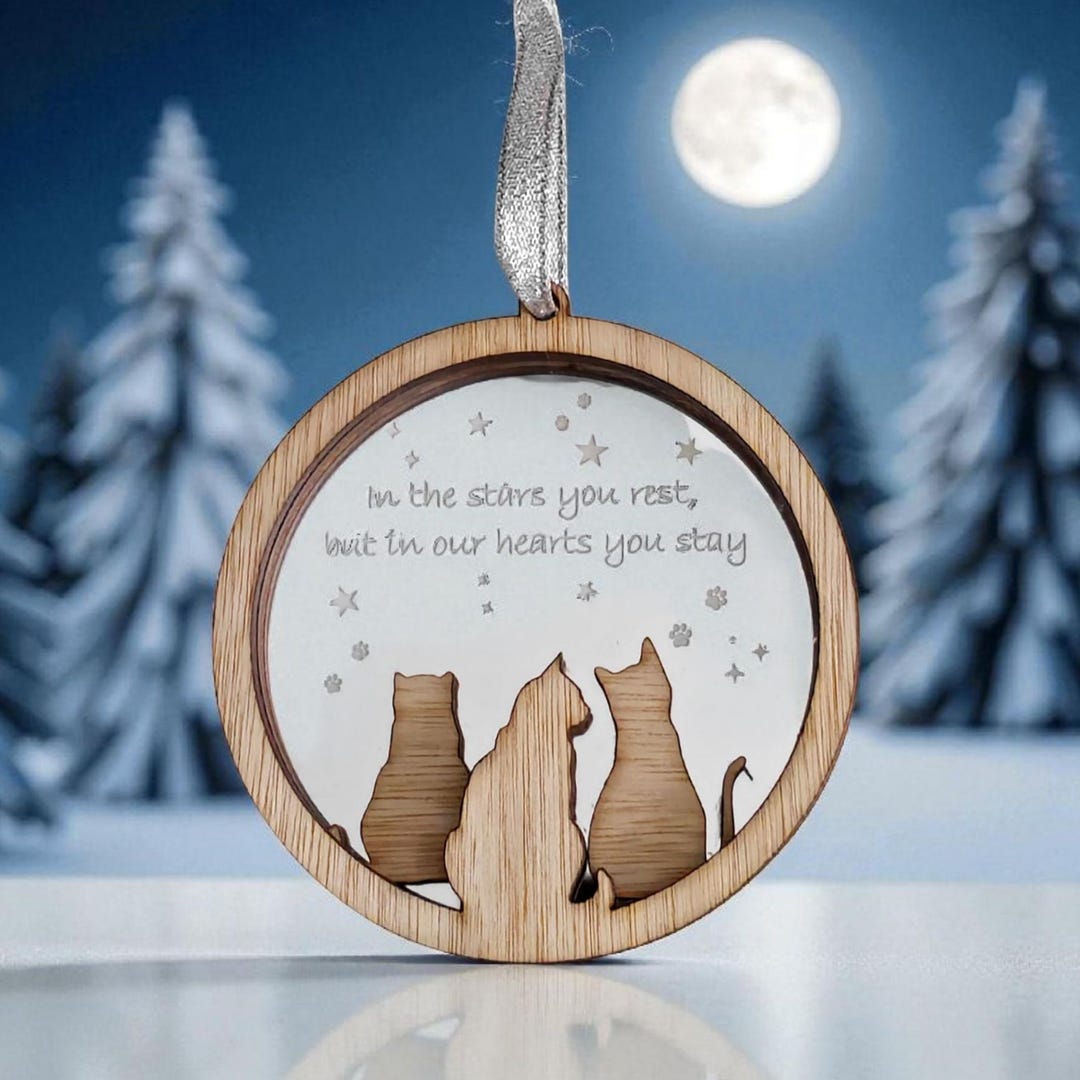 Personalised Pet Memorial Bauble – Dog & Cat Remembrance Ornament – 3D ...
