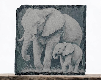 Elephant Coaster – Slate Elephant Drink Coaster – Elephant Gift – Safari Animal Home Decor