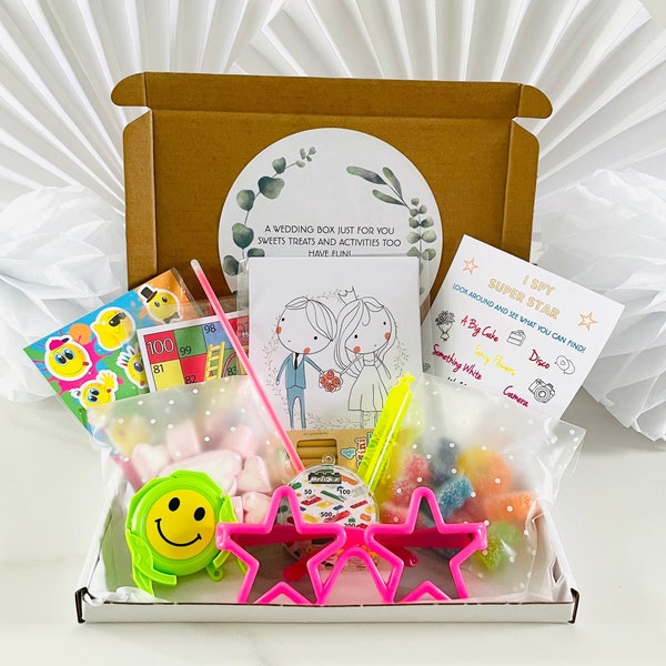 Personalised Wedding Gift Box | Activity Box | Child Activity Pack | Wedding Favour | Filled Box | Thank You Box | Table Favour | EUCALYPTUS