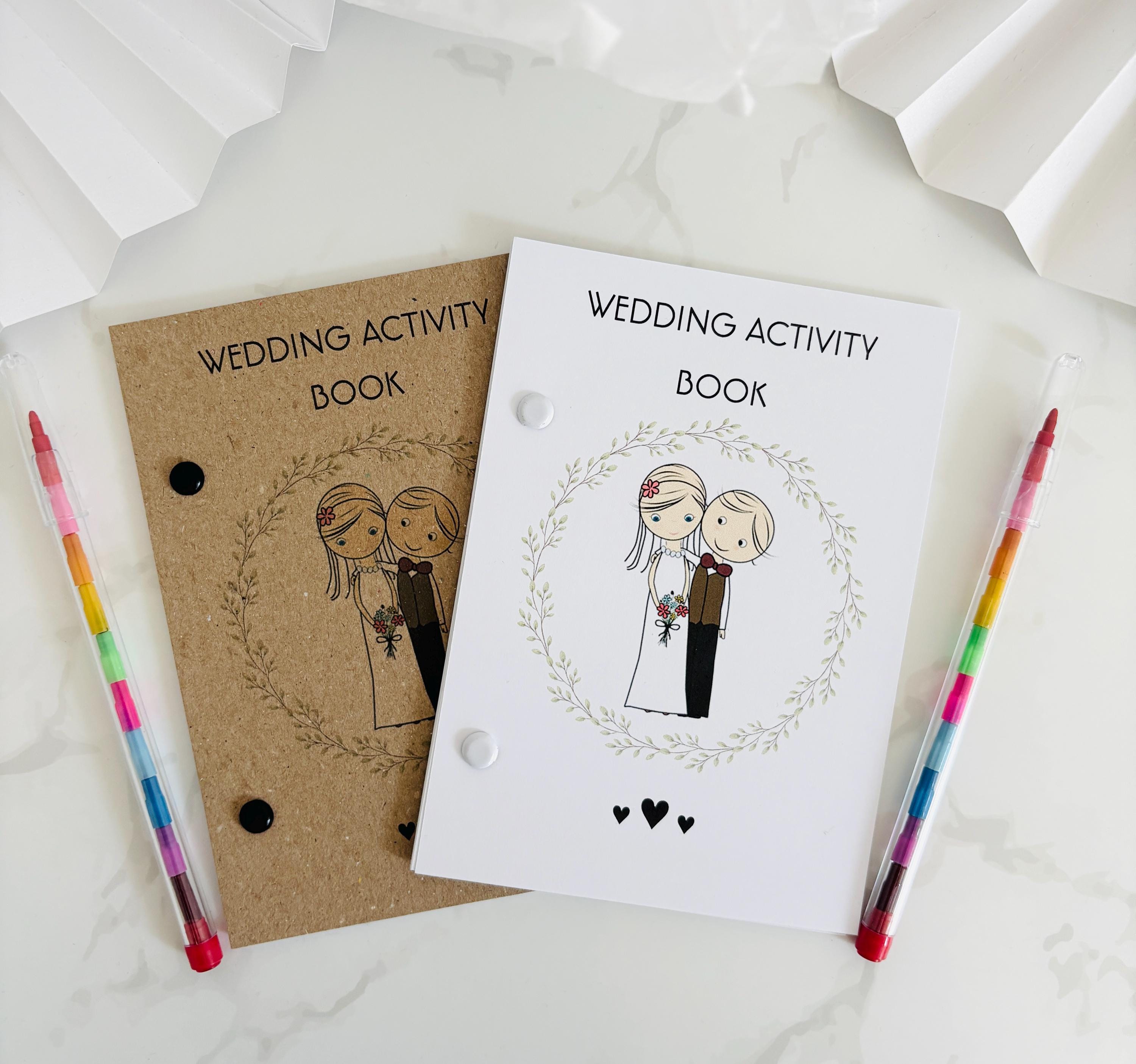 Children's Wedding Activity | Book | Gift Favour | A6 | Vintage Style| Brown | White Card