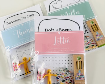 Personalised Pre Filled Wedding Activity Pack Book For Kids | Wedding Favour Gift | Wedding Table Games | Kids Activity | Colouring Pages A5