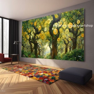 Arbre de vie Art mural style Gustav Klimt, impression d'art mural sur toile, tableau moderne pour salon, bureau, cadre ou laminé # t168