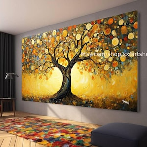 Tree of life Gustav Klimt style Wall Art Canvas Wall Art Modern Picture Living Room Office stretched on frame or rolled #t71016