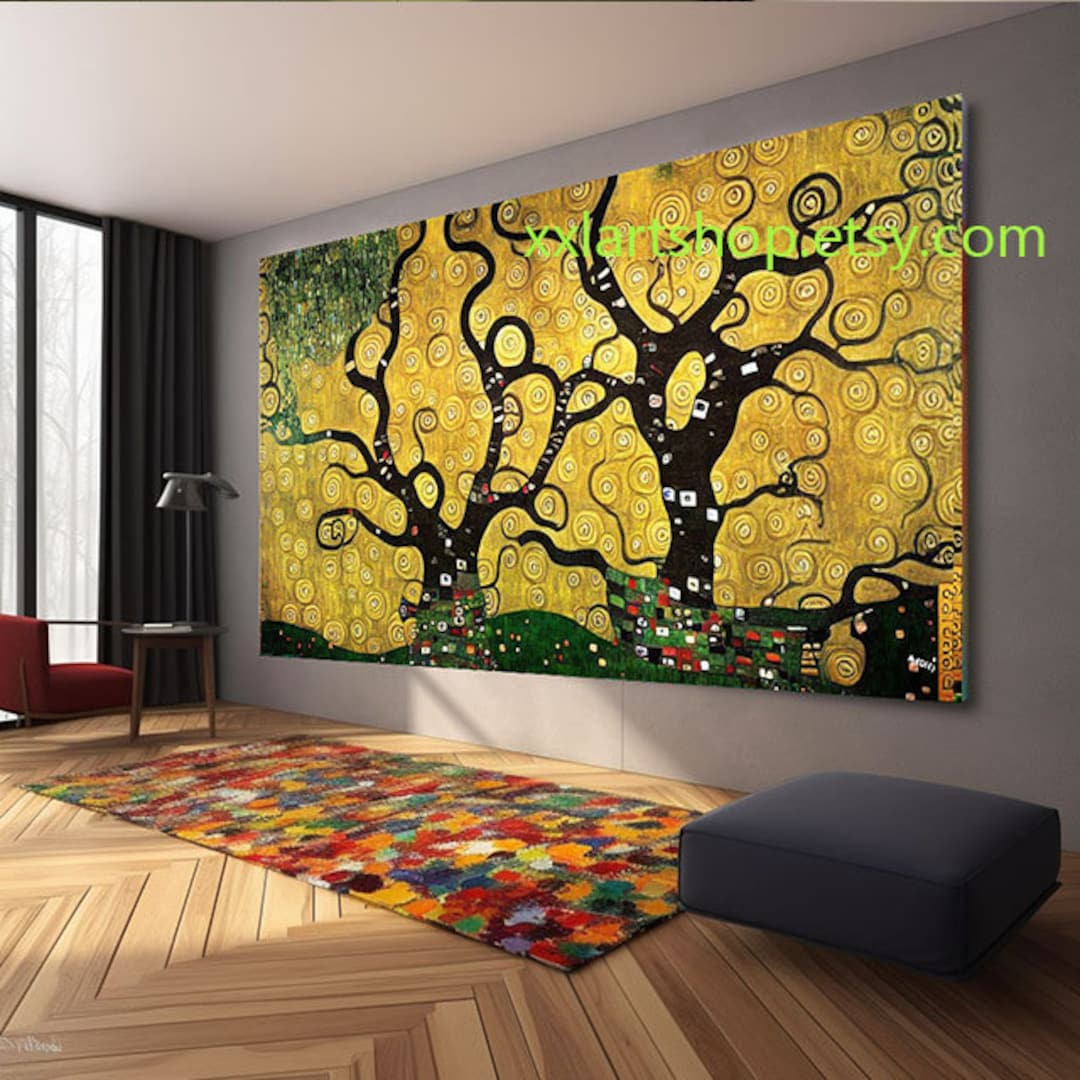 Tree of Life Gustav Klimt Style Wall Art Canvas Wall Art Print Modern ...