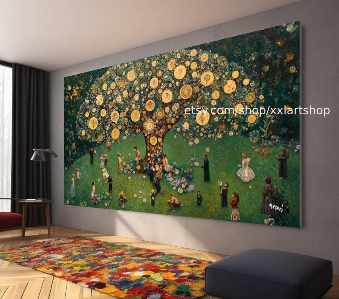 Tree of Life Gustav Klimt Style Wall Art Canvas Wall Art Modern Picture ...