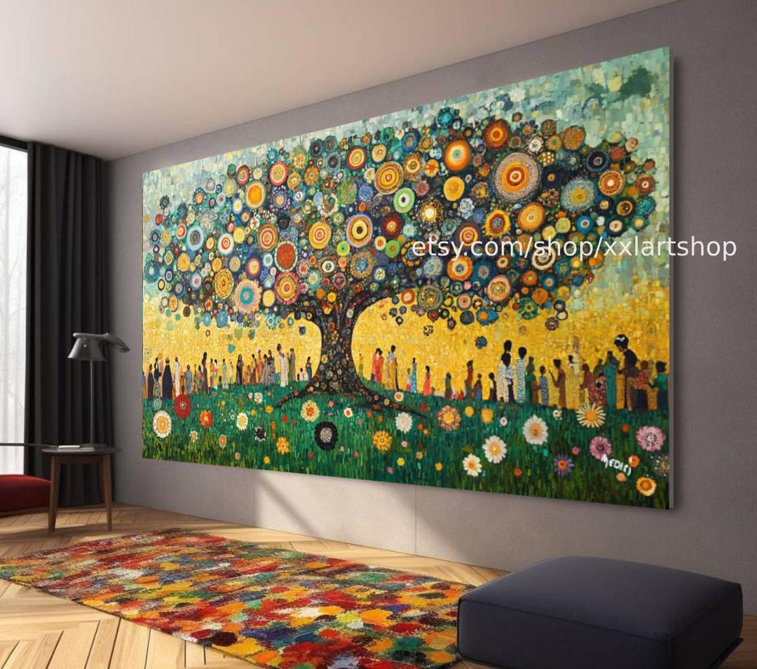 Tree of Life Gustav Klimt Style Wall Art Canvas Wall Art Modern Picture ...