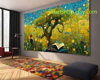 Arbre de vie style Gustav Klimt art mural toile impression d'art mural photo moderne salon bureau #l374