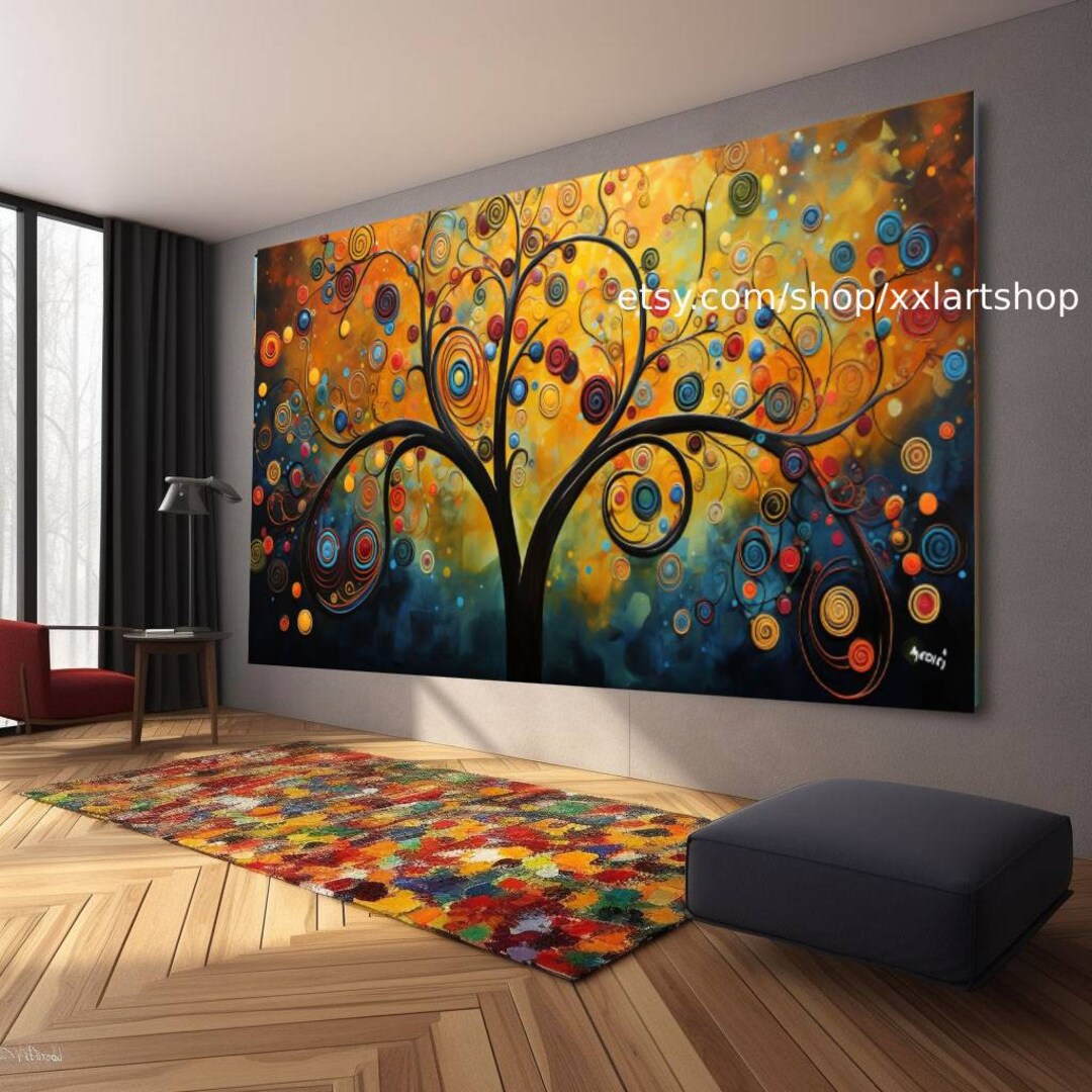 Tree of Life Gustav Klimt Style Wall Art Canvas Wall Art Print Modern ...