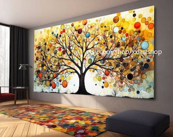 Tree by Vera Medici Gustav Klimt style Wall Art Canvas Wall Art Print Modern Picture Living Room Office stretched on frame or rolled #tr525a